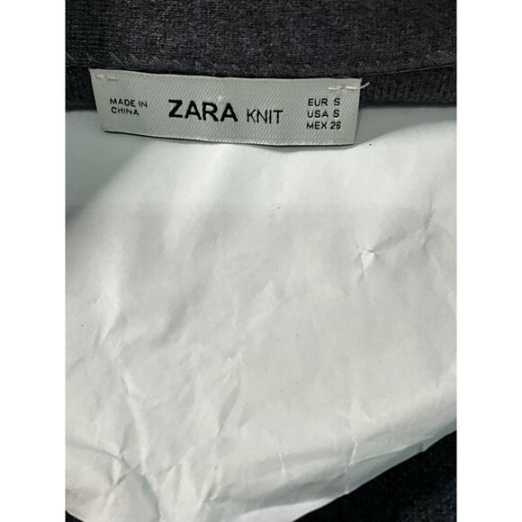 Zara Knit Small Gray Sweater Dress With Buttoned Pockets‎ - Picture 5 of 5